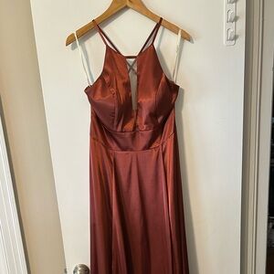 David's Bridal Rust Prom Dress